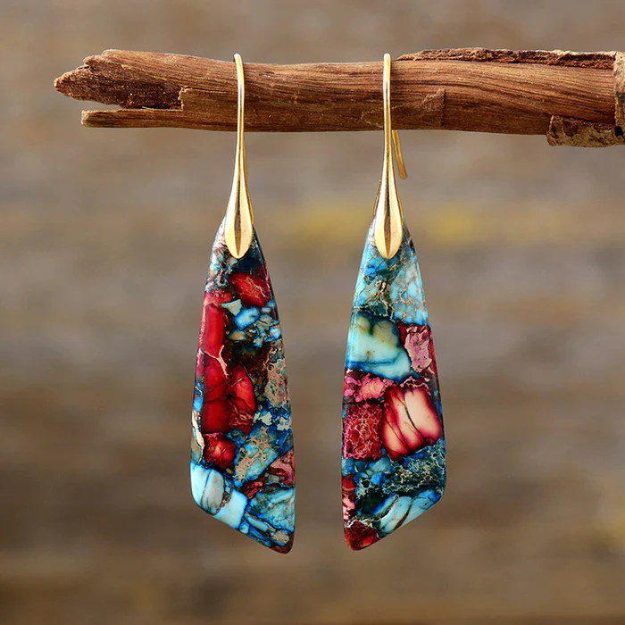 Vintage Colorful Stone Earrings