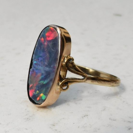 Vintage Colorful Opal Ring